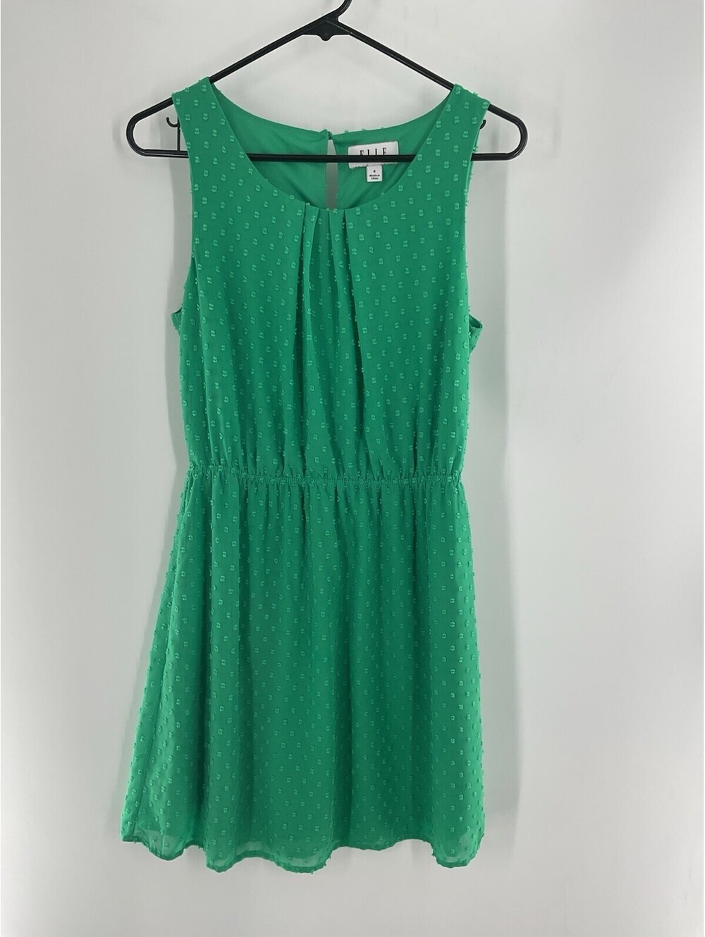 Elle Women’s Size 6 Sleeveless Green Dress Knee Length 055